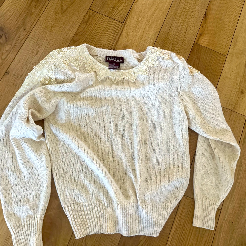 Raoul Petites vintage silk/angora blend sequined sweater